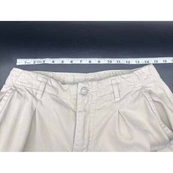 Free People Womens Cream Tofu Slouch Cargo Baggy Pants Button Cuff Sz 6 - Picture 14 of 16